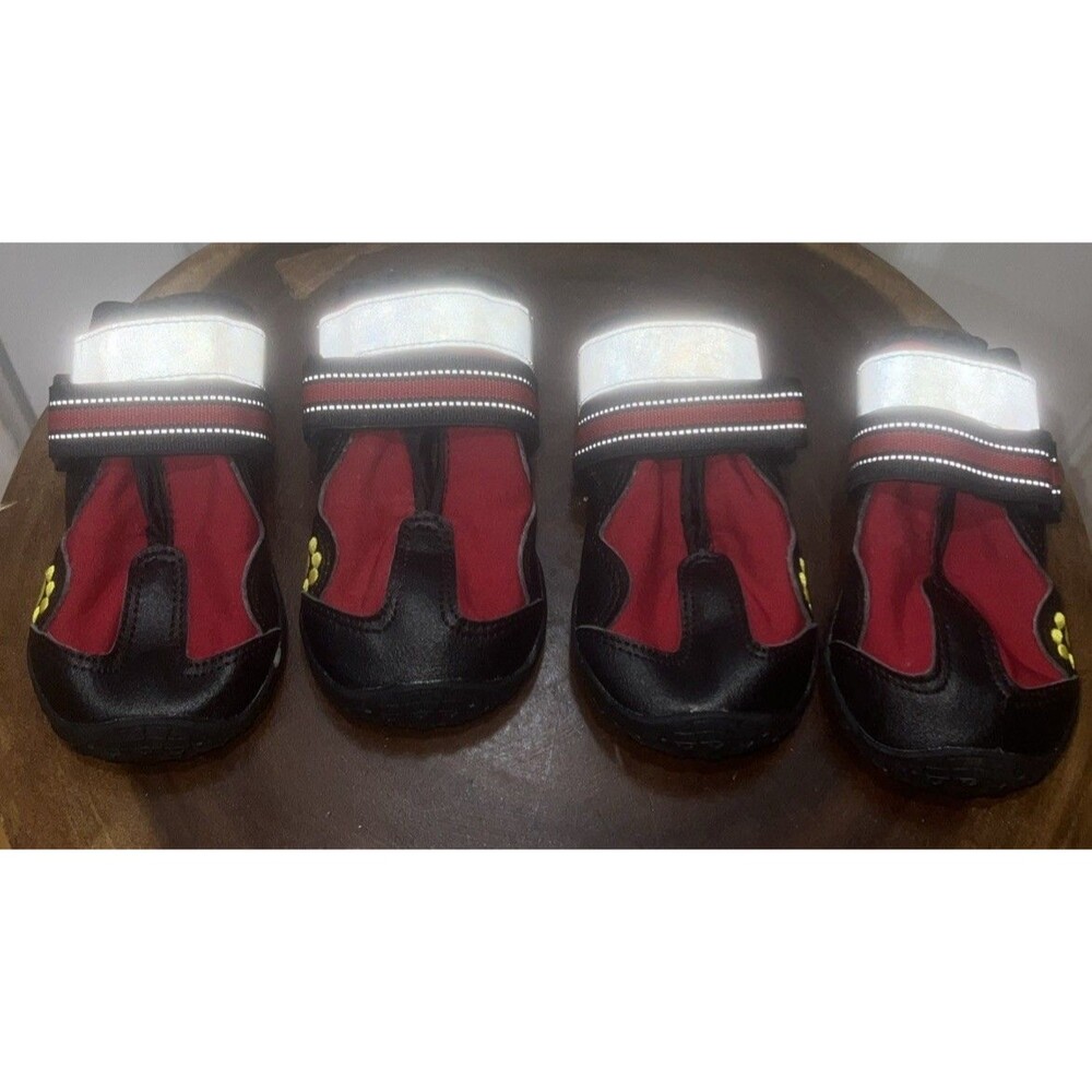 Red Black Dog Anti Slip Shoes/Boots For Snow/Rain/Hot Pavement Size 6